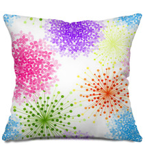 Colorful Hydrangea Flower Seamless Background Pillows 67208824