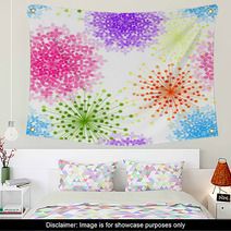 Colorful Hydrangea Flower Seamless Background Wall Art 67208824
