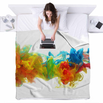 Colorful Ink In Water Blankets 60937474