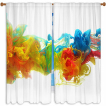Colorful Ink In Water Window Curtains 60937474