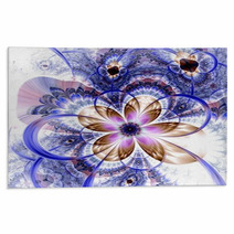 Colorful Light Fractal Flower Or Butterfly, Digital Artwork Rugs 60811365