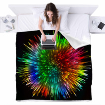 Colorful Light Portal Abstract Background - Vector Astral Blankets 70638094