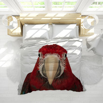 Colorful Macaw Isolated On The White Background Bedding 69844159