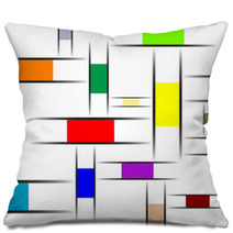 Colorful Mondrian Abstract Rectangles Pillows 24306842