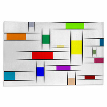 Colorful Mondrian Abstract Rectangles Rugs 24306842