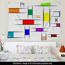 Colorful Mondrian Abstract Rectangles Wall Art 24306842