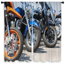 Colorful Motorcycles Window Curtains 52812277