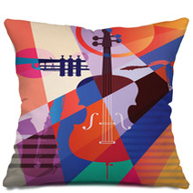 Colorful Music Background Pillows 185090890