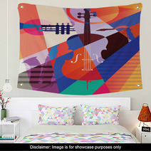 Colorful Music Background Wall Art 185090890