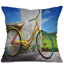 Colorful Old Bike Pillows 16860857