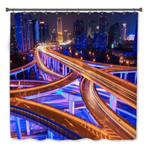 Colorful Overpass At Night Bath Decor 54587128