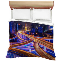Colorful Overpass At Night Bedding 54587128