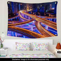 Colorful Overpass At Night Wall Art 54587128