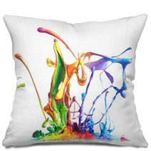 Colorful Paint Splashing Pillows 66458329