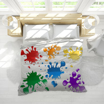 Colorful Paint Splatters Bedding 12995170