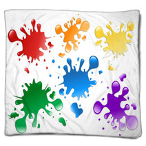 Colorful Paint Splatters Blankets 12995170