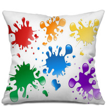 Colorful Paint Splatters Pillows 12995170