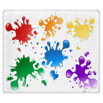 Colorful Paint Splatters Rugs 12995170
