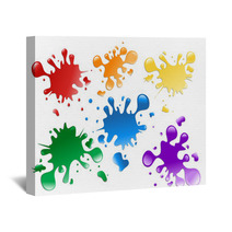 Colorful Paint Splatters Wall Art 12995170