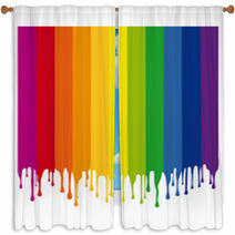Colorful Painting Drops, Vector Window Curtains 48279872