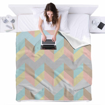 Colorful Pastel Cute Chevron Pattern Blankets 42645193