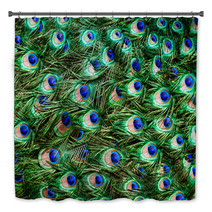Colorful Peacock Feathers Background Bath Decor 61396099