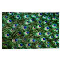 Colorful Peacock Feathers Background Rugs 61396099