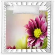 Colorful Pink Purple And Yellow Flowers With An Area For Text Horizontal Nursery Decor 110225172
