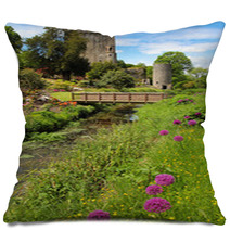 Colorful Postcard Of Blarney Castle Pillows 53242876
