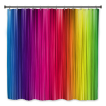 Colorful Rainbow Striped Fine Lines Bath Decor 7645356