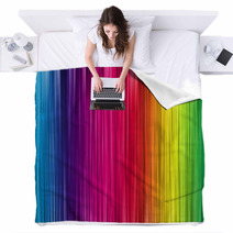 Colorful Rainbow Striped Fine Lines Blankets 7645356