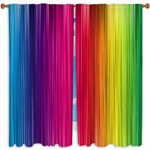 Colorful Rainbow Striped Fine Lines Window Curtains 7645356