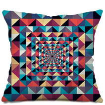 Colorful Retro Abstract Visual Effect Seamless Pattern. Pillows 55411992