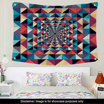 Colorful Retro Abstract Visual Effect Seamless Pattern. Wall Art 55411992