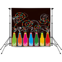Colorful Retro Pop New Year Bottles  Backdrops 5331591