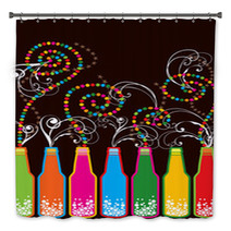 Colorful Retro Pop New Year Bottles  Bath Decor 5331591
