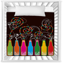 Colorful Retro Pop New Year Bottles  Nursery Decor 5331591
