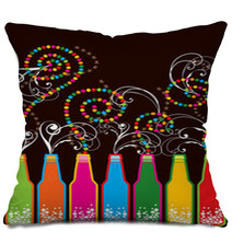 Colorful Retro Pop New Year Bottles  Pillows 5331591