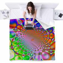 Colorful Retro Psychedelic Bubble Print Blankets 2131600