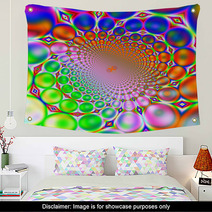 Colorful Retro Psychedelic Bubble Print Wall Art 2131600