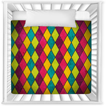 Colorful Rhombus Grunge Background Nursery Decor 49687597