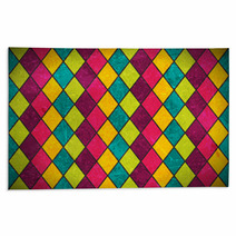 Colorful Rhombus Grunge Background Rugs 49687597