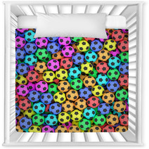 Colorful Soccer Balls Background Nursery Decor 68523167