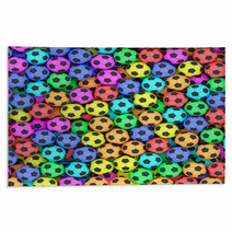Colorful Soccer Balls Background Rugs 68523167