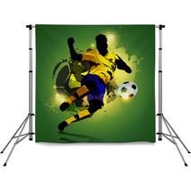 Colorful Soccer Player Shooting Backdrops 65002803