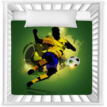 Colorful Soccer Player Shooting Nursery Decor 65002803