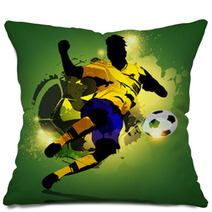 Colorful Soccer Player Shooting Pillows 65002803