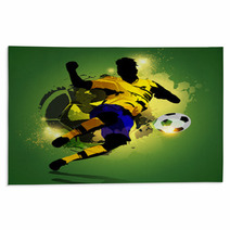 Colorful Soccer Player Shooting Rugs 65002803
