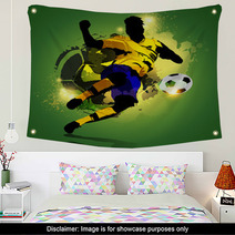 Colorful Soccer Player Shooting Wall Art 65002803
