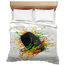 Colorful Splash With Hockey Puck Bedding 52504038
